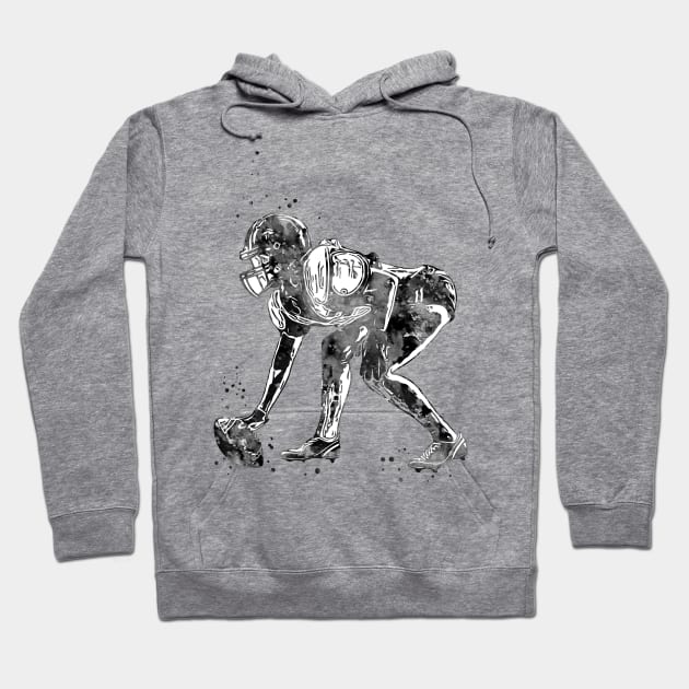 American Football Player Girl Hoodie by RosaliArt